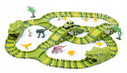 TOR SAMOCHODOWY WYŚCIGOWY PARK DINOZAURÓW MAGIC TRACK 240 elementów / 360cm na Arena.pl