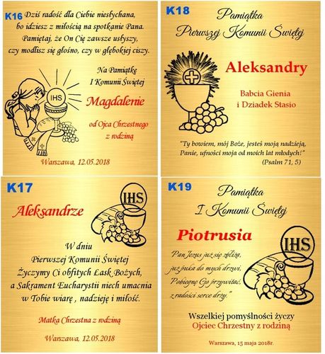 Łańcuszek Złoty Medalik Chrzest Komunia Grawer na Arena.pl