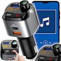 TRANSMITER SAMOCHODOWY FM ZESTAW GŁOŚNOMÓWIĄCY BT5.0 3xUSB QC3.0 BASS BOOST