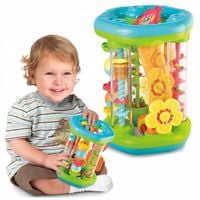 Dumel ROLER zabawka do NAUKI raczkowania RUCHOME ELEMENTY 6m + GRZECHOTKA