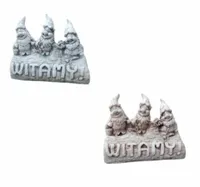 3 Skrzaty witamy ozdoba ogrodowa z betonu - odcień szarości