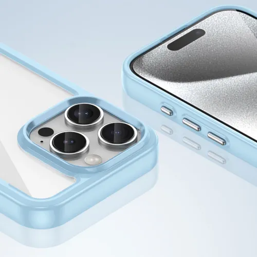 etui outer space case z żelową ramką do iphone 16 pro - niebieskie na Arena.pl