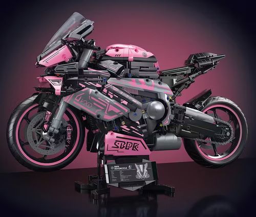 Zestaw Klocków Motocykl Ścigacz Różowy 2066El. na Arena.pl