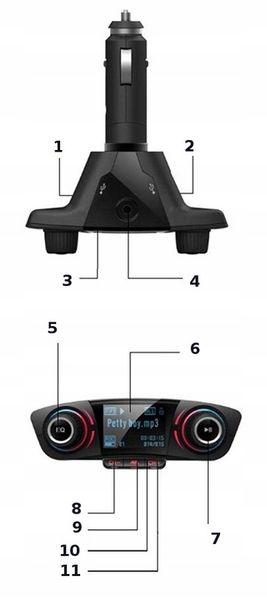 TRANSMITER FM BLUETOOTH 5.0 USB MULTIMEDIALNY 8w1 zdjęcie 9