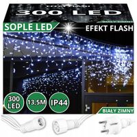 SOPLE LED 300 LAMPKI ZIMNE WISZĄCE 13,5M ZEWNĘTRZNE WEWNĘTRZNE EFEKT FLASH