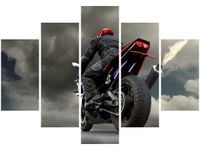 105CM 150CM OBRAZ 5 ELEM CZERWONY ŚCIGACZ DRUK