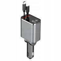 ŁADOWARKA SAMOCHODOWA USB C 30W APPLE LIGHTNING PRZEBUG ZWIJAK 12V 24V 4w1