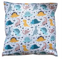 Poduszka poszewka dziecięca bawełna DINOZAURY KOLOROWE zwierzęta 40x40
