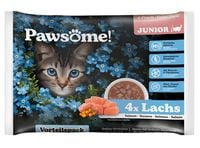 Naturalna karma dla kociąt bez cukru i zbóż - Pawsome Łosoś w sosie 4x85g