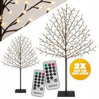 2x Drzewko LED 200 dekoracje świąteczne Pilot 180cm choinka lampki