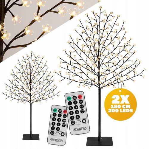 2x Drzewko LED 200 dekoracje świąteczne Pilot 180cm choinka lampki na Arena.pl