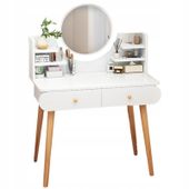 TOALETKA KOSMETYCZNA Z LUSTREM DO MAKIJAŻU BIAŁA DUŻA