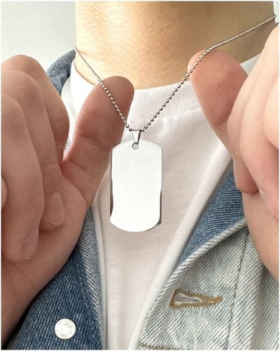 Nieśmiertelnik naszyjnik srebrny MĘSKI łańcuszek stal PREZENT GRAWER GRATIS na Arena.pl