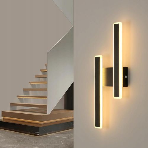 LAMPA SCIENNA KINKIET LED CZARNA NOWOCZESNA KORYTARZ DO SALONU 3000K na Arena.pl