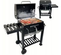 Grill ogrodowy węglowy z termometrem i podwójnym rusztem BBQ 1011