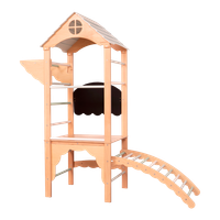 domowy plac zabaw Tower - drewno-pastel
