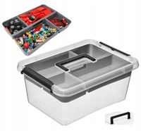POJEMNIK NA KLOCKI LEGO PLASTIKOWY 12,5 l + organizer insert