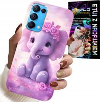 ETUI DO OPPO RENO5 4G 5G - SŁODKI SŁONIK NA RÓŻOWYM TLE CASE +FOLIA