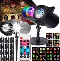 PROJEKTOR ŚWIĄTECZNY LED ŚNIEG NA PILOT LASEROWY REFLEKTOR RZUTNIK NA DOM