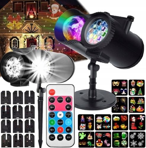 PROJEKTOR ŚWIĄTECZNY LED ŚNIEG NA PILOT LASEROWY REFLEKTOR RZUTNIK NA DOM na Arena.pl