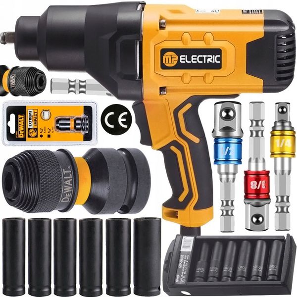 UDAROWY KLUCZ ELEKTRYCZNY do KÓŁ 1/2 MP-0506 2100W 800Nm + NASADKI + DEWALT zdjęcie 1