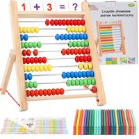Liczydło drewniane patyczki do nauki liczenia alfabet cyferki nauka matemat