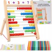 Liczydło drewniane patyczki do nauki liczenia alfabet cyferki nauka matemat