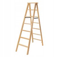 KADAX Drabina 7 Stopni Drewniana Rozstawna Malarska Dwustronna Domowa