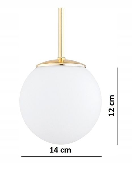 Złota Lampa Ścienna Kinkiet Białe Kule Milo LED E27 zdjęcie 7