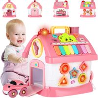 Interaktywny domek edukacyjny 8w1 sorter pianinko światło dźwięk kolory