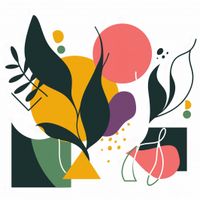 Plakat 70x70cm Kolorowa Abstrakcja Botaniczna