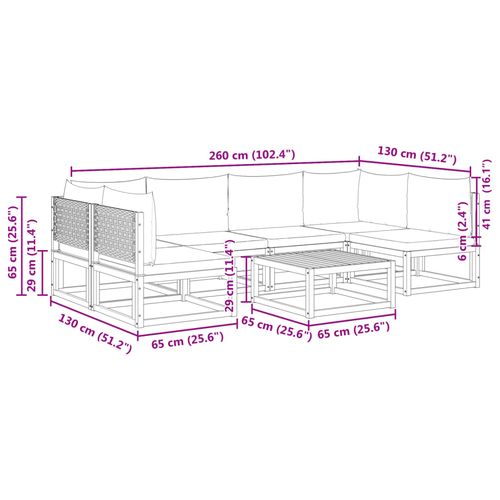 7-częściowy zestaw wypoczynkowy do ogrodu z poduszkami, drewno akacjowe i r na Arena.pl