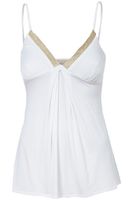 River Island Biała Bluzka, Złoty Dekolt - 36 / S