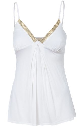 River Island Biała Bluzka, Złoty Dekolt - 36 / S na Arena.pl