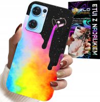 ETUI DO OPPO RENO7 5G - TĘCZOWE KOLOROWE WZORY, FARBA + FOLIA