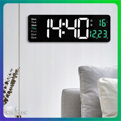 ZEGAR ŚCIENNY ELEKTRONICZNY BUDZIK CYFROWY DUŻY PILOT 10 POZIOMÓW na Arena.pl