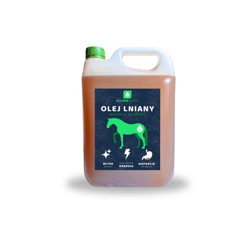 OLEJ LNIANY DLA KONI 5L PASZA DLA ZWIERZĄT + STRZYKAWKA na Arena.pl