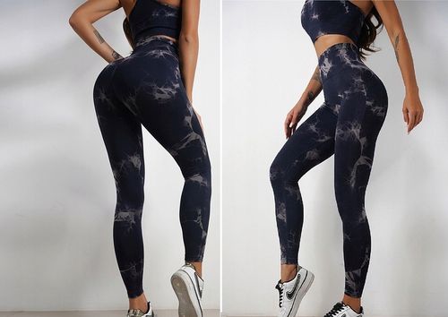 LEGGINSY SPORTOWE CZARNE DAMSKIE PUSH UP KOMPLET Stanik i Leginsy Top GYM L na Arena.pl