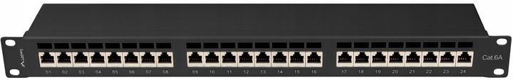 PATCHPANEL 24 PORT 1U 19" KAT.6A FTP EKRANOWANY CZARNY LANBERG zdjęcie 5