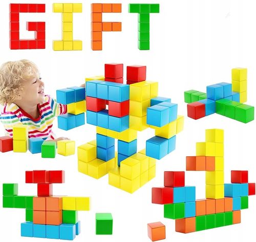 Klocki Konstrukcyjne Magnetyczne Edukacyjne Duże Zestaw Klocków Dla Dzieci na Arena.pl