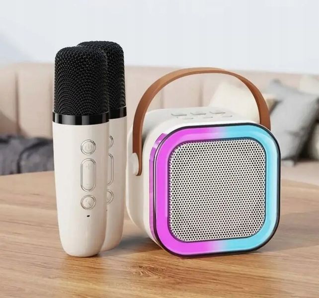 GŁOŚNIK BLUETOOTH PRZENOŚNY KARAOKE RGB 2 MIKROFONY USB SD MINI JACK zdjęcie 8