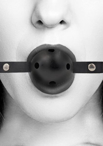 Breathable Ball Gag - With Bonded Leather Straps zdjęcie 7