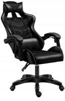 Fotel GAMINGOWY komputerowy OBROTOWY biurowy krzesło gracza + MASAŻ PLECÓW!