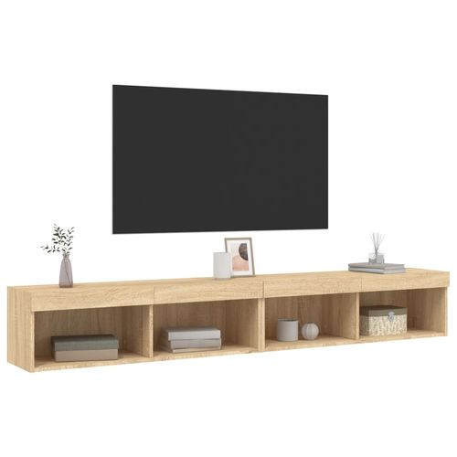 Szafki TV, z LED, 2 szt., kolor dąb sonoma, 100x30x30 cm na Arena.pl