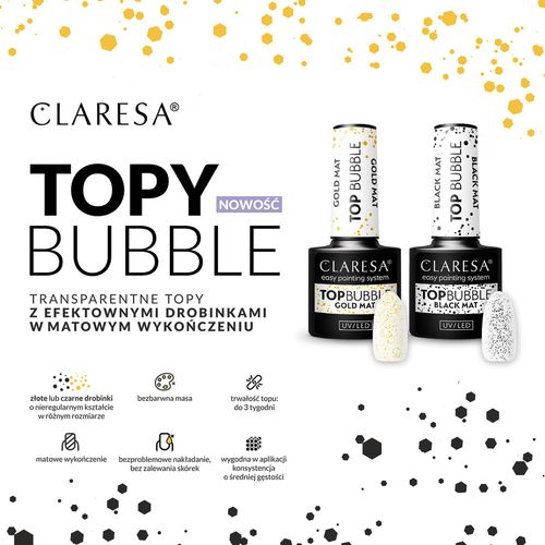 Claresa Top Bubble black Matt No wipe -5g na Arena.pl