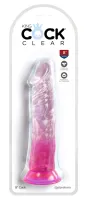 pipedream king cock clear 20 cm przezroczysty model z przyssawką rożowy