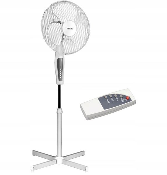 Wentylator stojący z pilotem wiatrak MPM BWP-02 biały zdjęcie 1