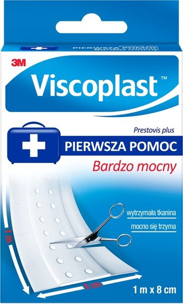 VISCOPLAST Plaster opatrunkowy PRESTOVIS PLUS 1M x 8cm do cięcia x 5 SZT zdjęcie 2