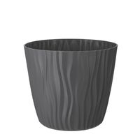 Doniczka osłonka SAHARA 18 cm szary matowy tłoczony wzór piasek pustyni