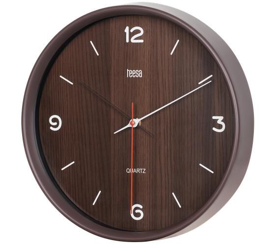 ZEGAR ŚCIENNY 30 CM CIEMNY BRĄZ TEESA zdjęcie 1